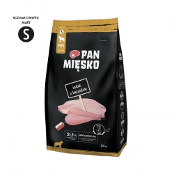 Pan Mięsko indyk z bażantem granulat S 1kg - KARMA NA WAGĘ